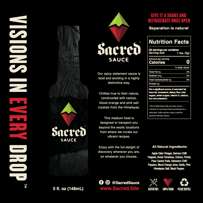 Case of 12 - Sacred Sauce WITH individual display boxes