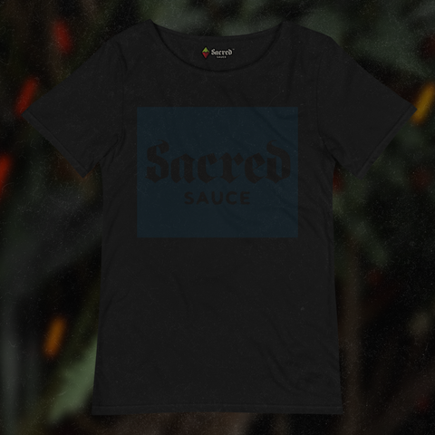 Sacred Sauce - Black on Black Raw Tee